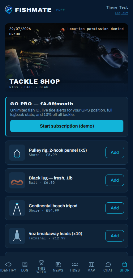 Tackle shop
